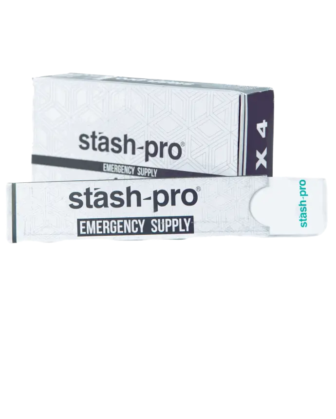 [5766] Stash Pro Emergency Supply 40 carteras con 4 papeles para rolar + 4 filtros blanco King Size (109 mm)