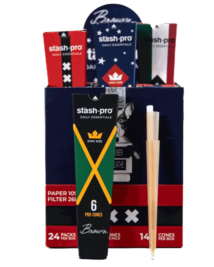 [NU2747] Stash Pro conos pre rolados cafe King Size (109 mm) 24 packs