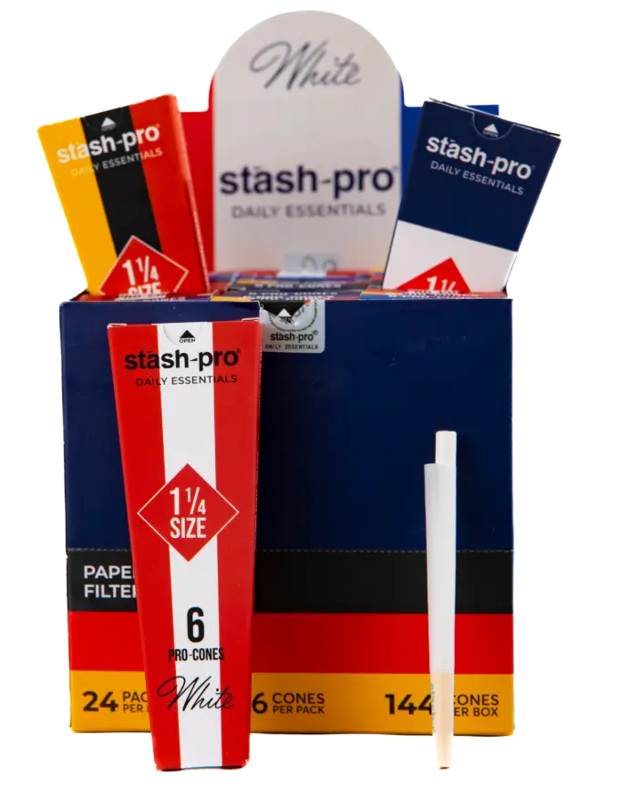 [NU2846] Stash Pro 6 conos pre rolados blanco 1¼ (84mm) 24 packs