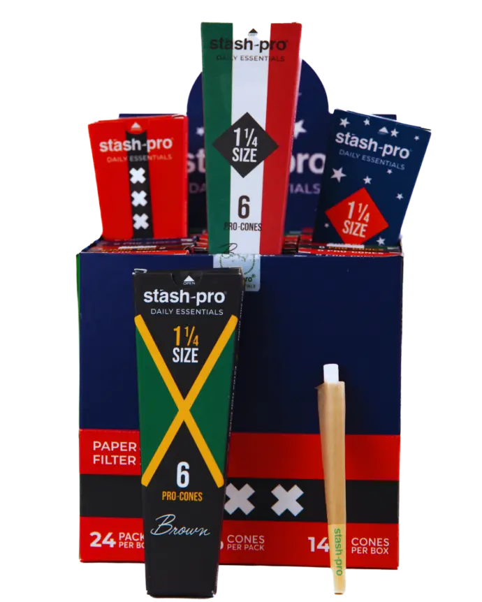 [NU2655] Stash Pro conos pre rolados cafe 1¼ (84mm) 24 packs