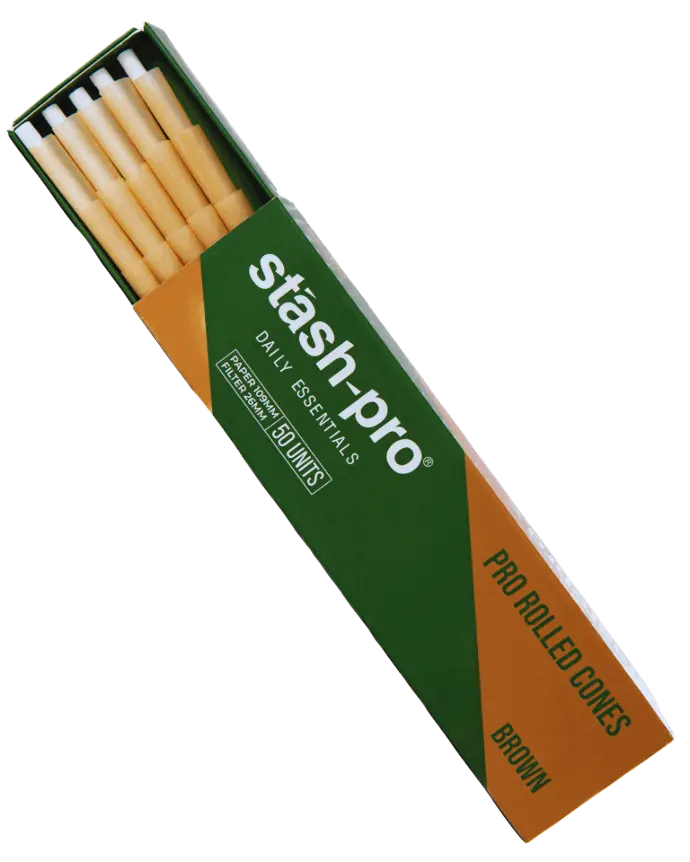 [NU2662] Stash Pro compass King Size 109 mm 50 Piezas café conos pre rolados