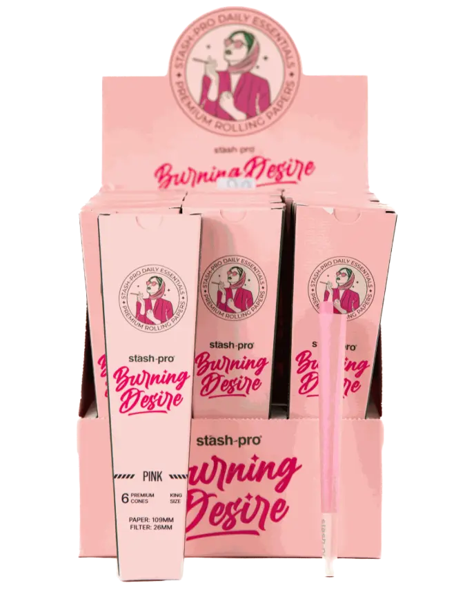 [NU2563] Stash Pro Pink 6 conos pre rolados rosa King Size (109 mm) 24 packs