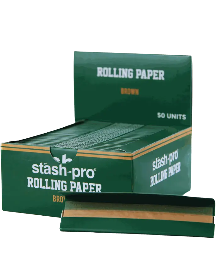 [NU5568] Stash Pro Rolling Paper 50 carteras papel para rolar con 32 sabanas cafe King Size (109 mm)
