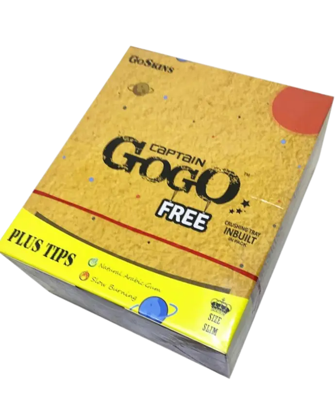 Captain Gogo papel para rolar 22 carteras con 33 sabanas + 33 filtros café King Size (109 mm)