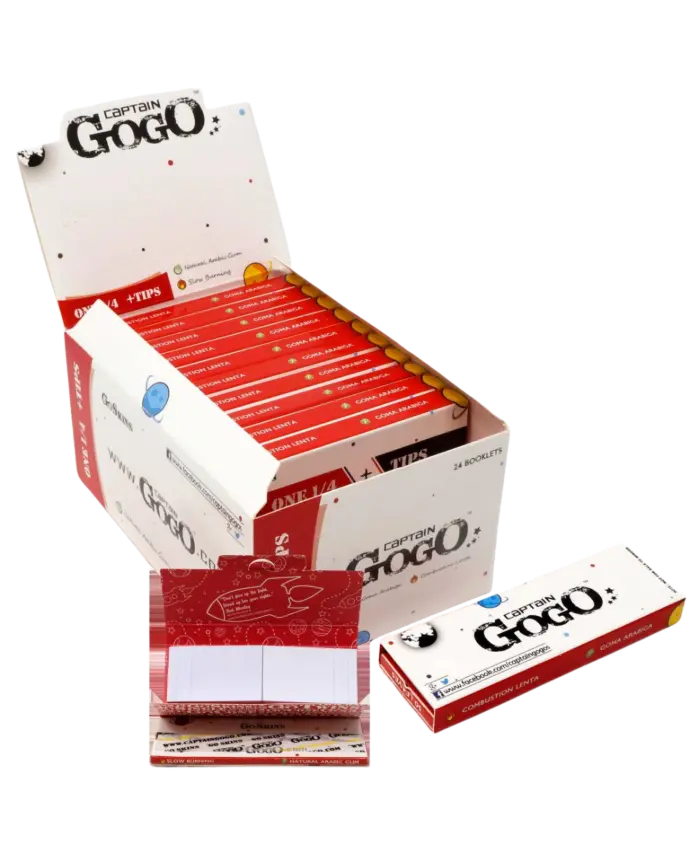 [0219] Captain Gogo 50 carteras papel para rolar con 33 sabanas blanco 1 1/4 (84mm)