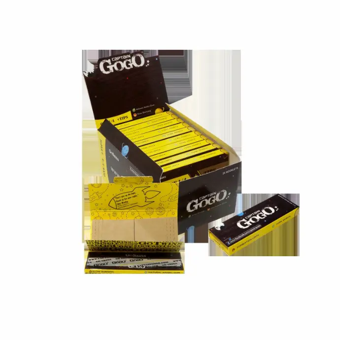 [0233] Captain Gogo 50 carteras papel para rolar con 33 sabanas café 1 1/4 (84mm)